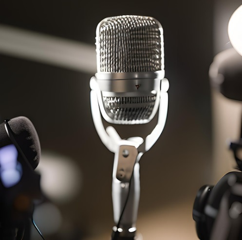 Image of microphone generated by Canva